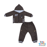 Baby Boys 2-Piece Tracksuit Set Brown | Little Darling