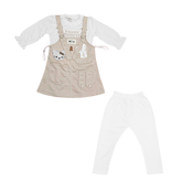 Girls Suit Pk 3 Cat Print