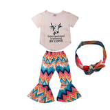 Kids Outfit Cow Print – 3 Piece Set