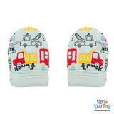 Baby Mittens Pair Pk Of 2 Truck & Car Sky Blue Color | Little Darling