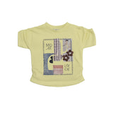 Girls Lemon Yellow Printed Top & Trouser Set