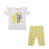 Girls Outfits Set Love Your Self Print