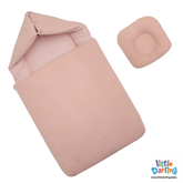 Baby Hooded Carry nest Plain Pink Color | Little Darling