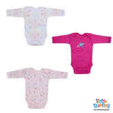 Baby Bodysuit Pk Of 3 Full Sleeve Unicorn | Little Darling