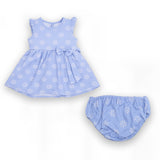 Baby Girls Blue Floral 2 Pcs Outfit