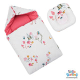 Baby Hooded Carry Nest Unicorn Print | Little Darling