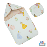 Baby Hooded Carry nest Soft Princess Theme Print | Little Darling