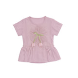 Girls Blush Pink Floral Top & Flared Pants Set