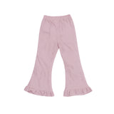 Girls Blush Pink Floral Top & Flared Pants Set