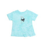 Girls Aqua Blue Logo Top & Flared Pants Set