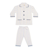 Kids White Polka Dot Night Suit Set