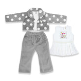 Girls Winter Fleece 3 Piece Suit Grey