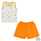Baby Sando Suit 2 Pcs Animal Print Orange | Little Darling