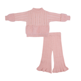 Baby Girl Knitted Pearl Fur Suit Pink