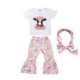 Kids Outfit Cow Print – 3 Piece Set