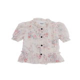 Girls Floral Top & Black Skirt 2 Piece Set