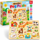 Wooden Farm Animal Puzzle Board Educational Toy