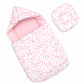 Hooded Carry Nest Pink Bow Print | Little Darling