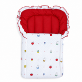 Frill Carry Nest Red Bunny Print | Little Darling