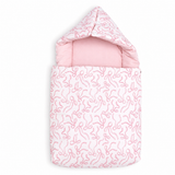 Hooded Carry Nest Pink Bow Print | Little Darling