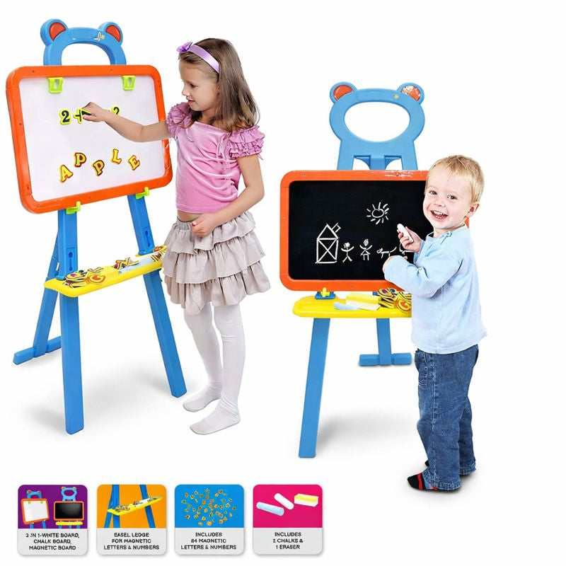 Kids 3-in-1 Magnetic Writing Board with Chalk & Whiteboard Price in Pakistan
