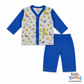 Baby Night Suit Animal Print Blue | Little Darling