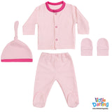 4 Pcs Newborn Gift Set Pink Color | Little Darling