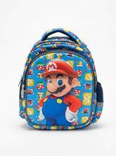 Kids 3D Mario School Backpack Blue
