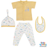 4 Pcs Newborn Gift Set Yellow Color | Little Darling
