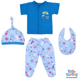4 Pcs Newborn Gift Set Blue Color | Little Darling