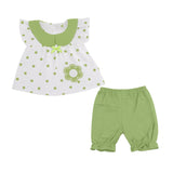Baby Girls Green Polka Dot Top & Shorts Set
