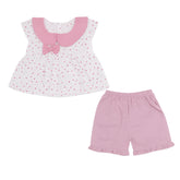 Baby Girls Pink Bow Top & Shorts Set