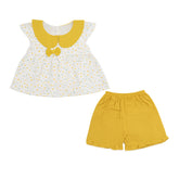 Baby Girls Yellow Bow Top & Shorts Set