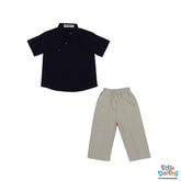 Elegant Boys Navy Kurta Pant Set