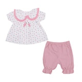 Baby Girls Pink Bunny Print Top & Shorts Set