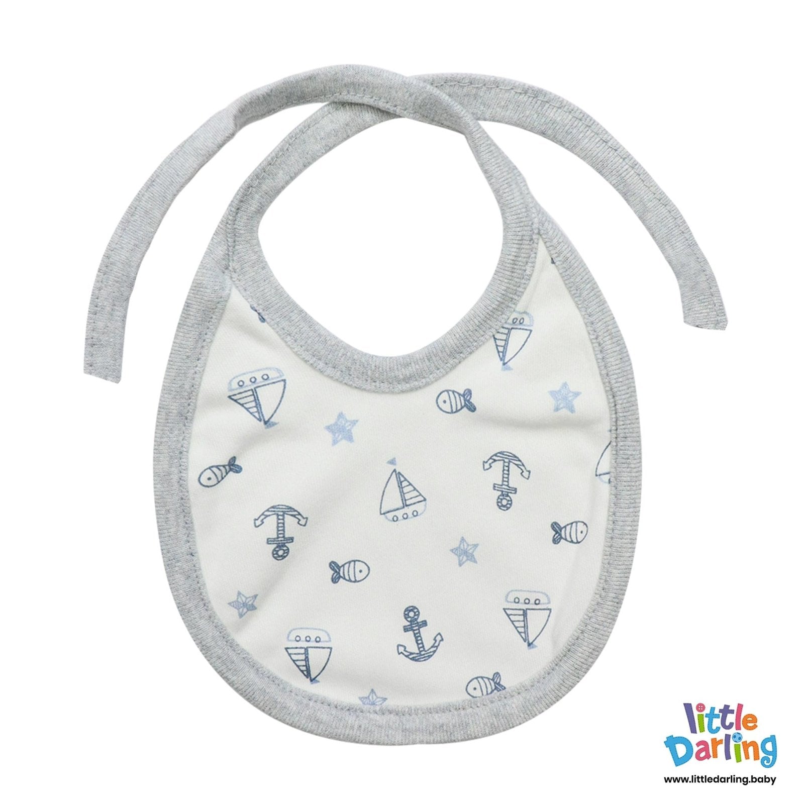 Anchor & Boat Printed Pack of 5 Bibs by Little Darling