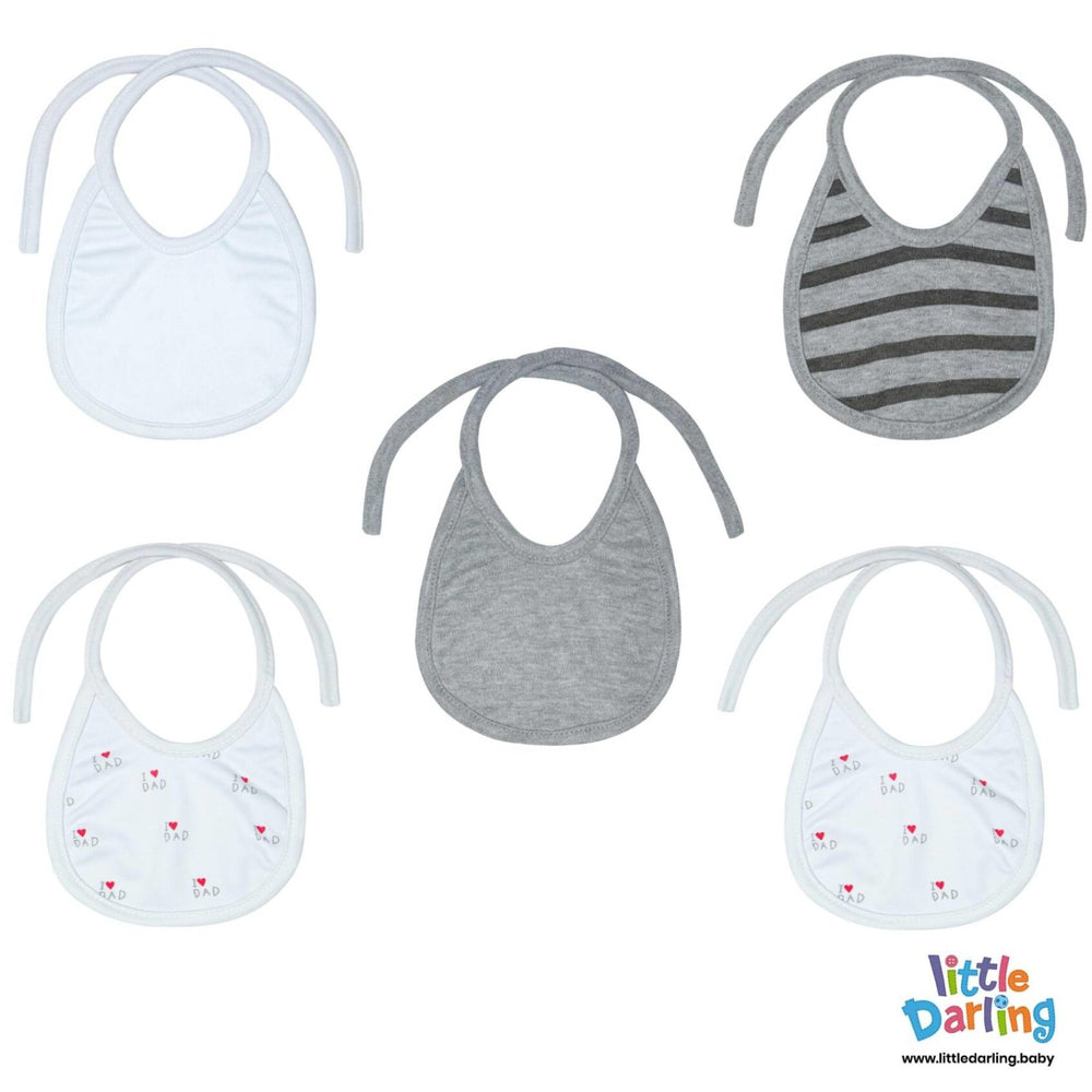 Baby Bibs Pk of 5 I Love Dad | Little Darling - Zubaidas Mothershop