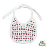 Baby Bibs Pk of 5 Multi Color Dots | Little Darling - Zubaidas Mothershop
