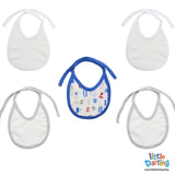 Baby Bibs Pk of 5 Numbers Print | Little Darling - Zubaidas Mothershop