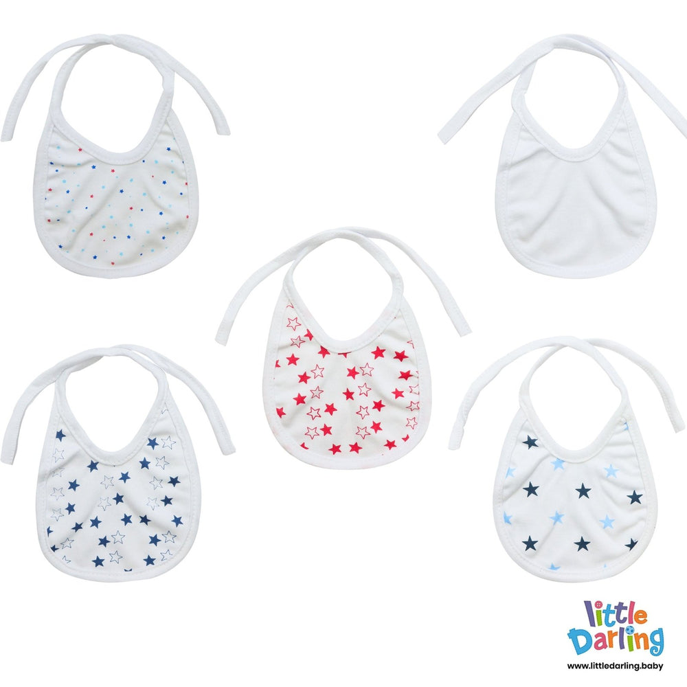 Baby Bibs Pk of 5 Stars Print | Little Darling - Zubaidas Mothershop