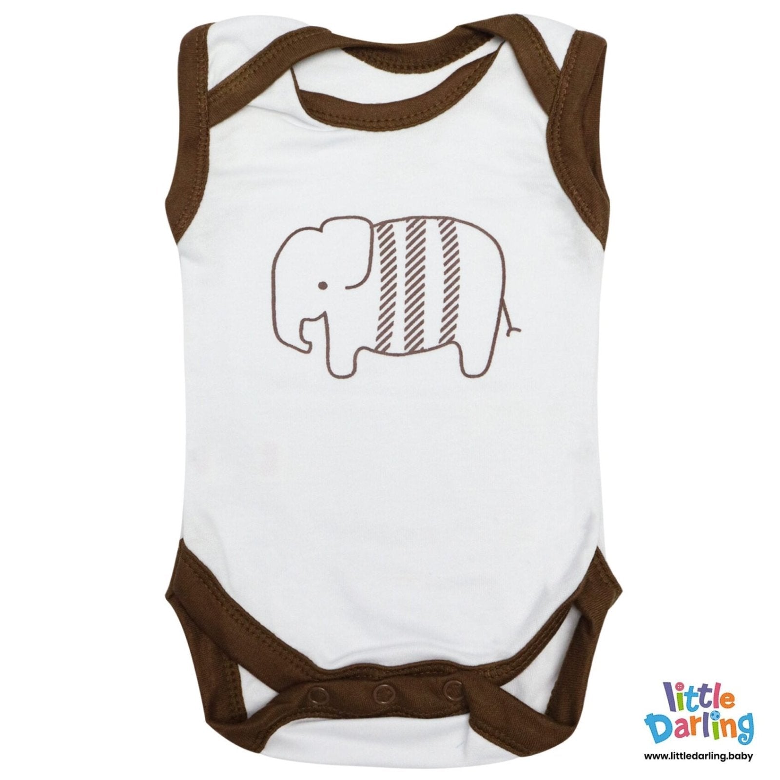 Baby Bodysuit Pk Of 3 Sleeveless Animal Print by Little Darling