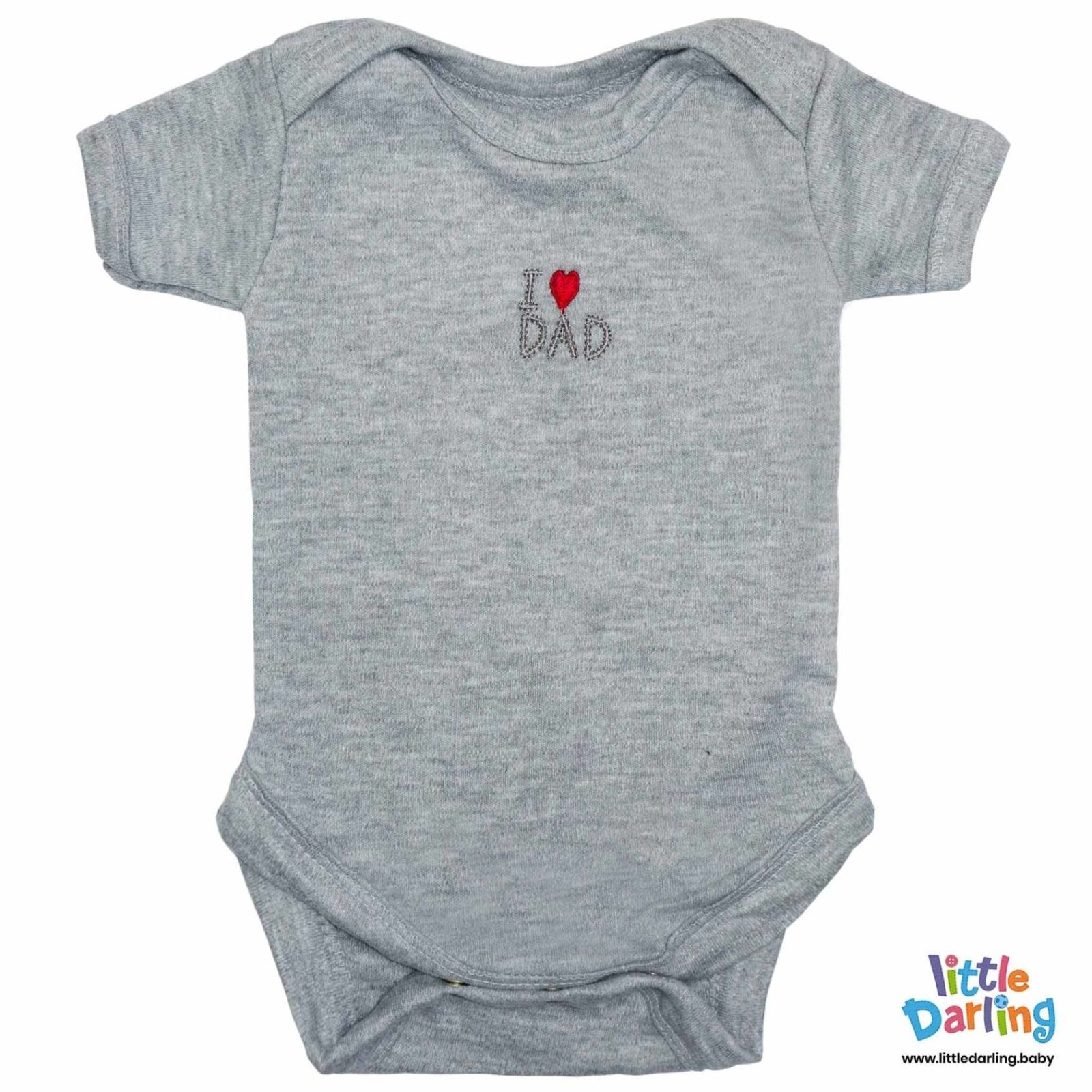 Baby Bodysuit Short Sleeves  Pk Of 3 I Love Dad by Little Darling