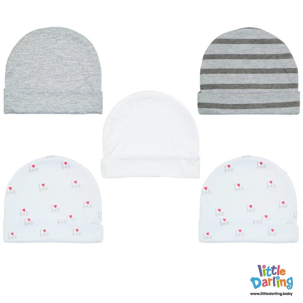 Baby Cap Pk Of 5 Regular Love Dad | Little Darling - Zubaidas Mothershop