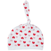Baby Cap White Color Heart print | Little Darling - Zubaidas Mothershop