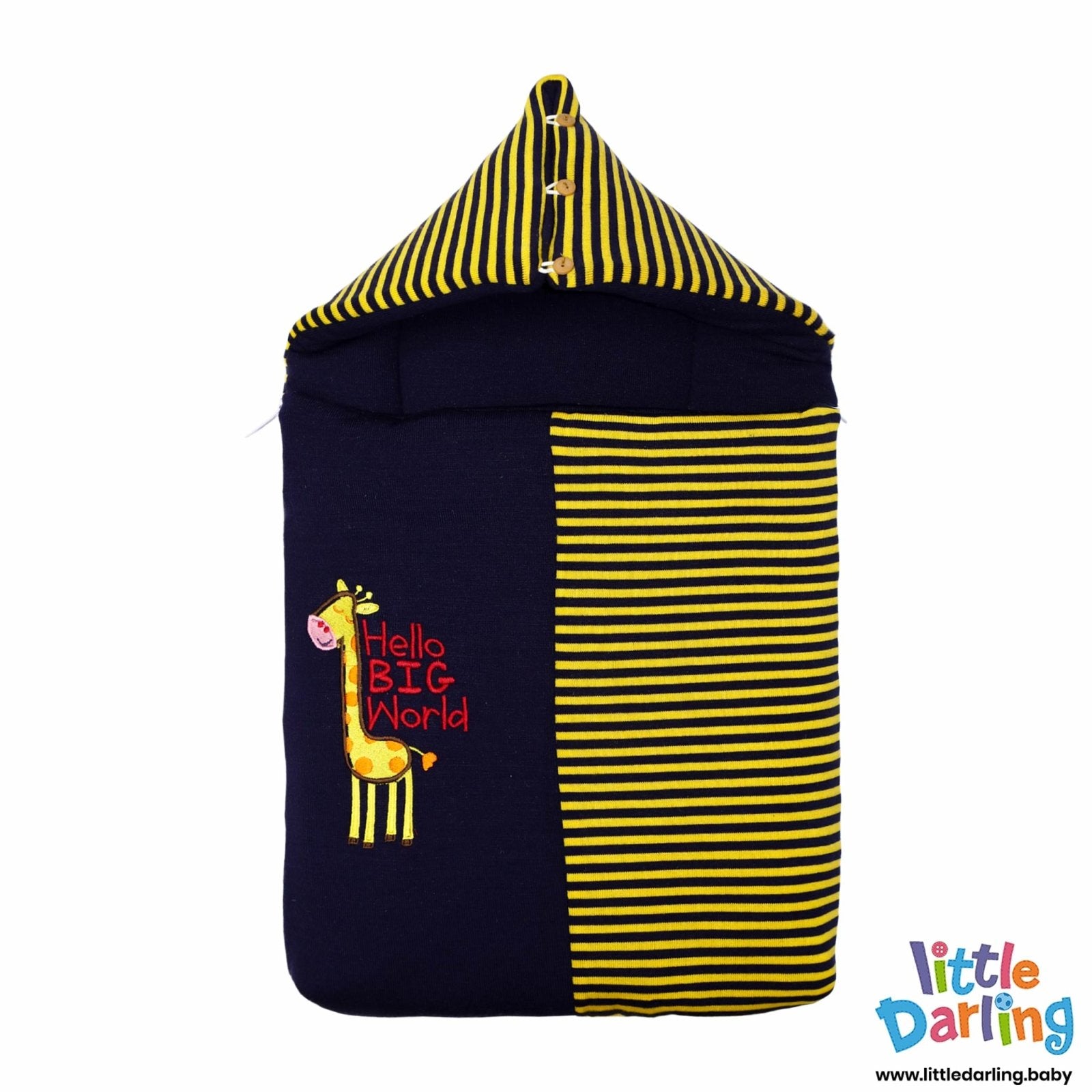 Baby Carry nest Hooded With Pillow Balck Stripes by Little Darling