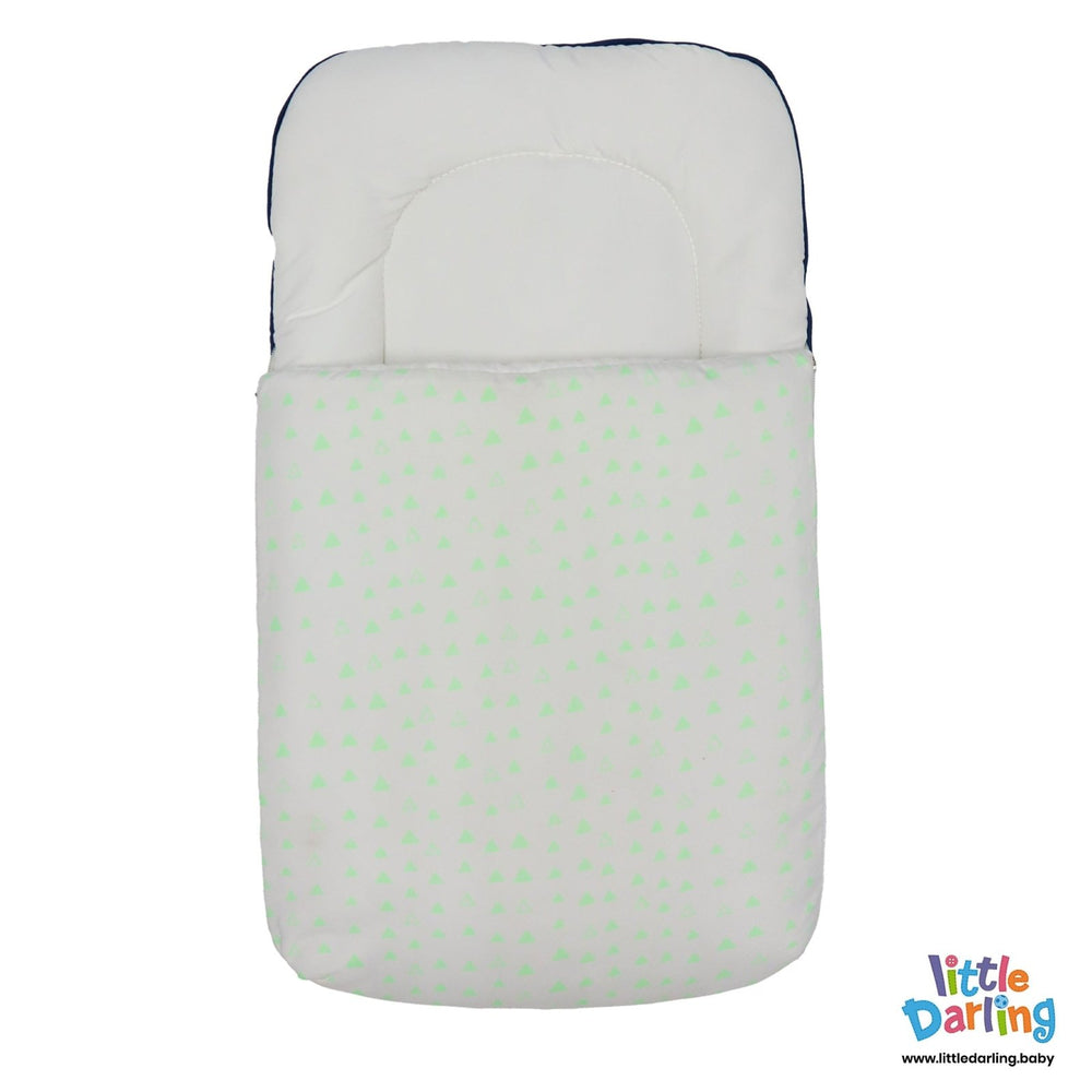 Baby Carry Nest Plain Green Triangle Print | Little Darling - Zubaidas Mothershop