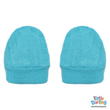 Baby Mittens Pair Pk Of 2 Aqua | Little Darling - Zubaidas Mothershop
