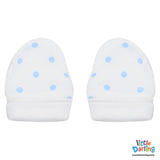 Baby Mittens Pair Pk Of 2 Blue Circle Print | Little Darling - Zubaidas Mothershop