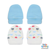 Baby Mittens Pair Pk Of 2 Blue color | Little Darling - Zubaidas Mothershop