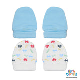 Baby Mittens Pair Pk Of 2 Blue color | Little Darling - Zubaidas Mothershop